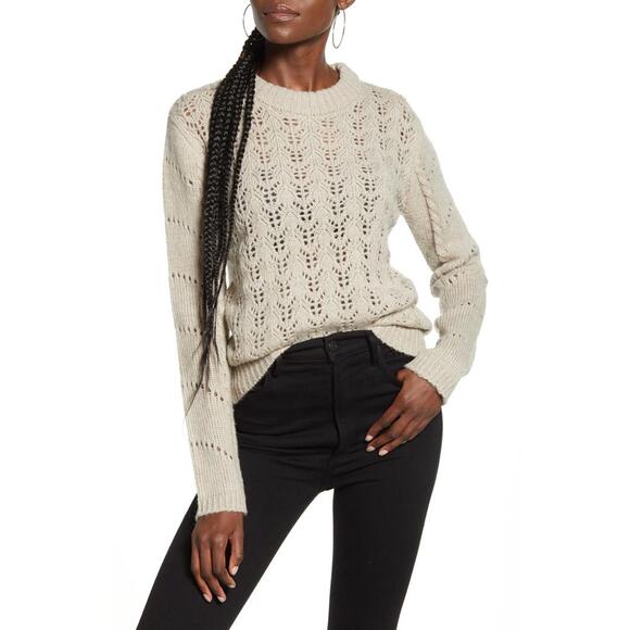 English Factory Sweaters - NWT English Factory Fuzzy Knit Sweater Heather Gray Size S